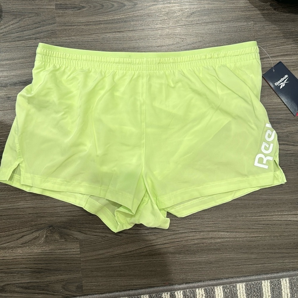 REEBOK Relaxed Shorts, Lime Green, XL